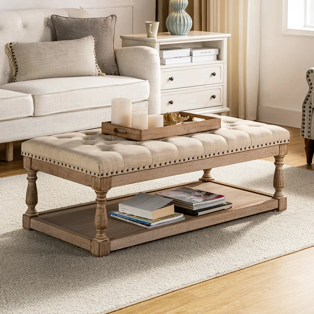 Clymer Tufted Cocktail Ottoman with Storage