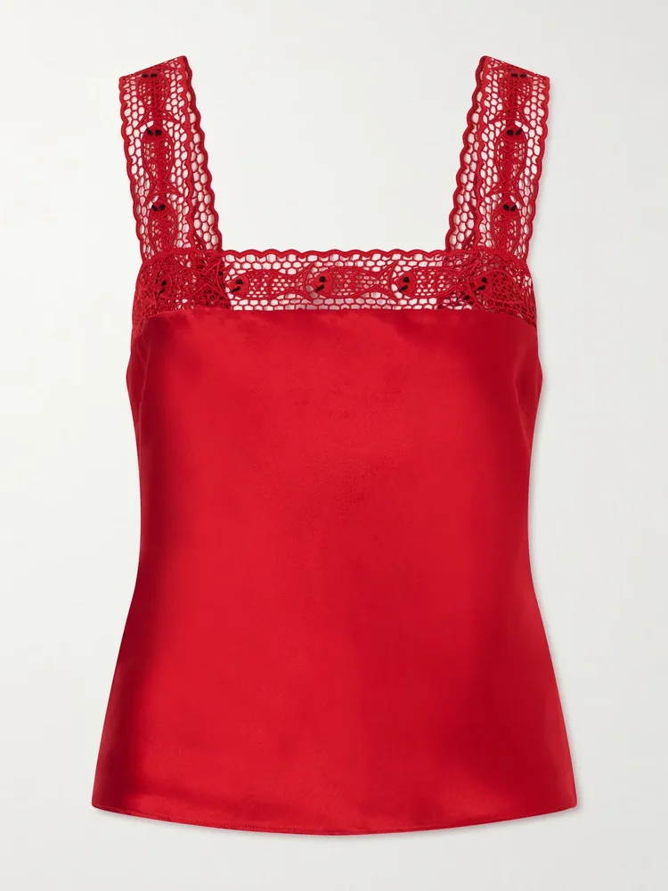 plus da adolfo collection veronica silk satin tank