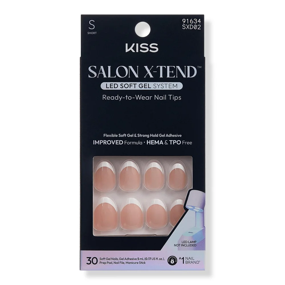 Salon X-tend Short Almond Press On Nails LED Gel Nails, Nonsense
