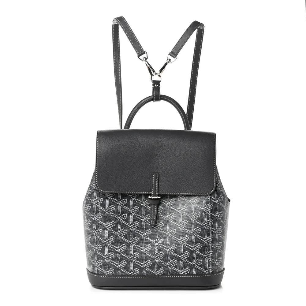 Pre-Owned Goyardine Calfskin Mini Alpin Backpack Grey