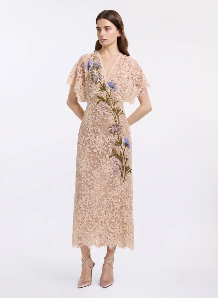 Bead Embroidered Lace Dress
