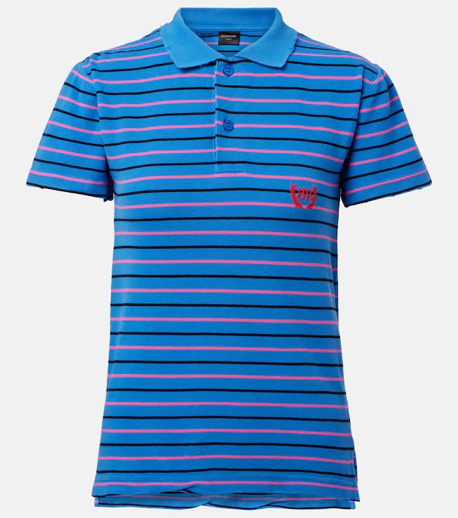 Striped cotton polo shirt