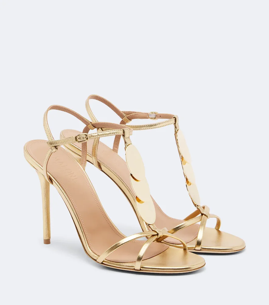 Kali embellished metallic leather sandals