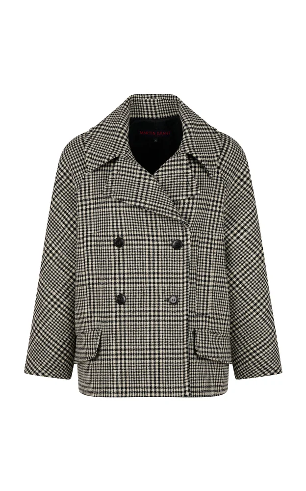 Wool-Blend A-Line Pea Jacket