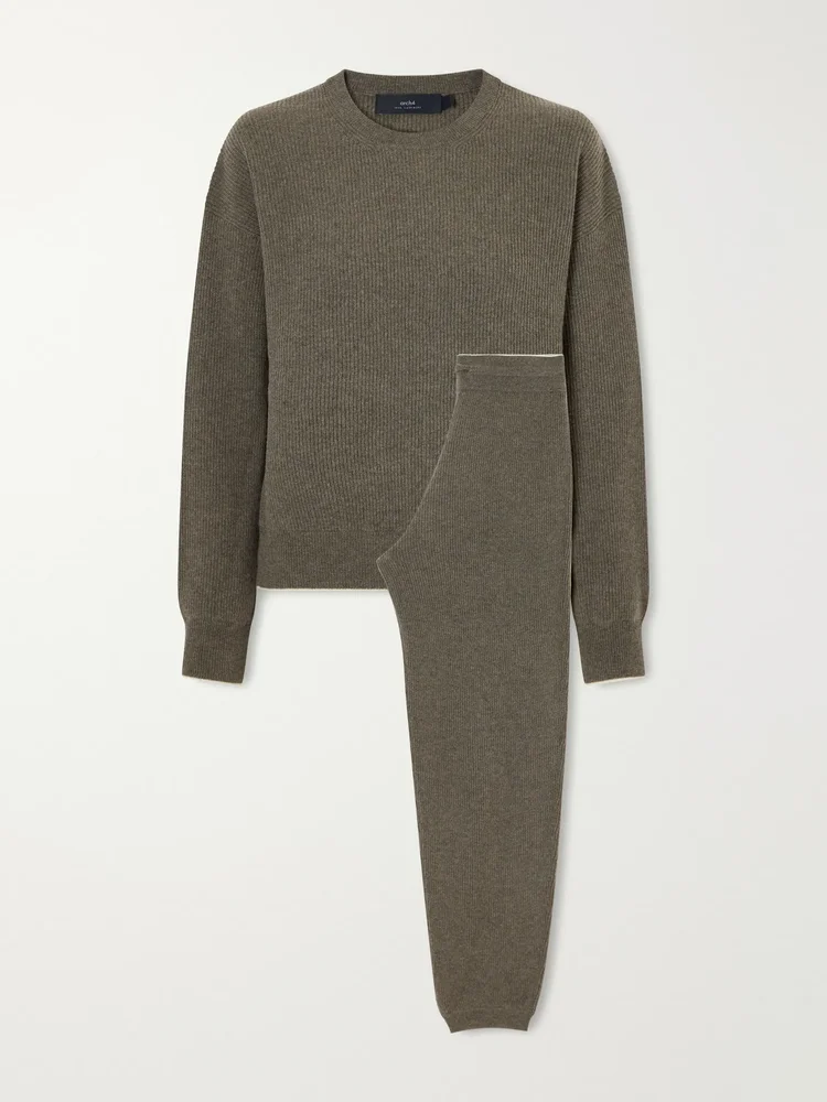 Elsa ribbed cashmere sweater and pants set