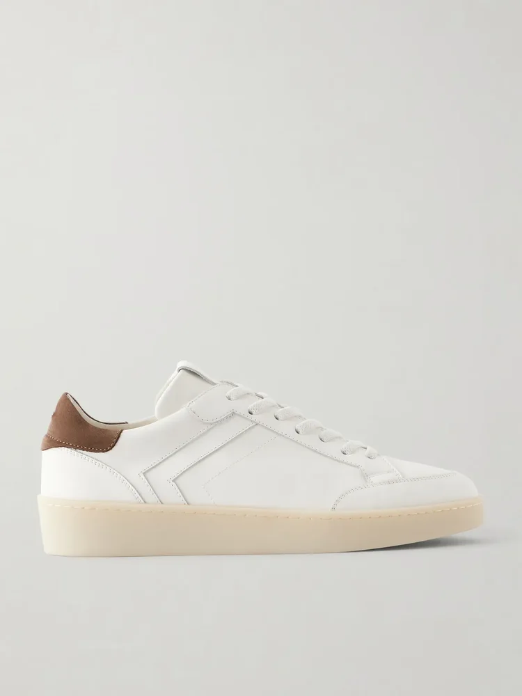 Nuvola Nubuk-Trimmed Leather Sneakers