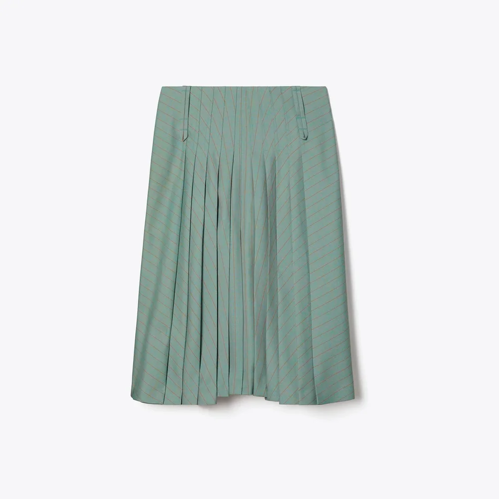 Pleated Wool Skirt