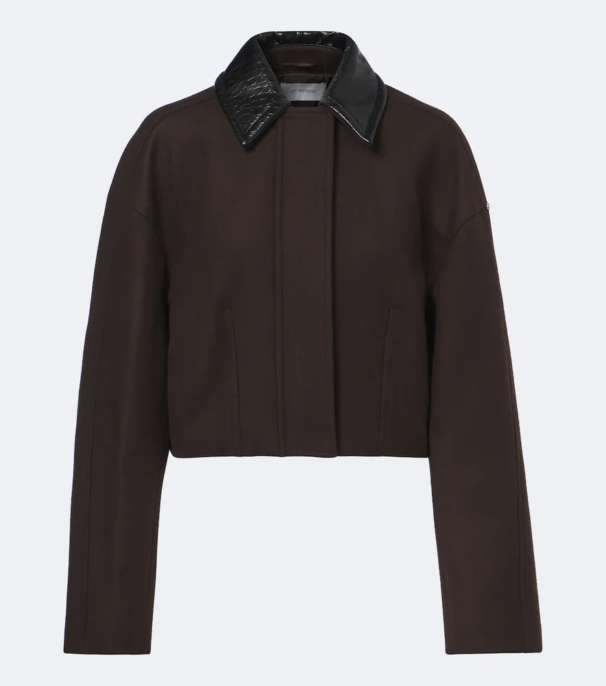 Cropped virgin wool jacket