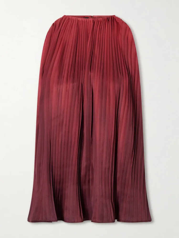 Ombré plissé-taffeta top