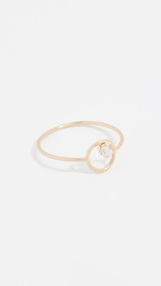 14k Gold Paris Circle Stacking Ring