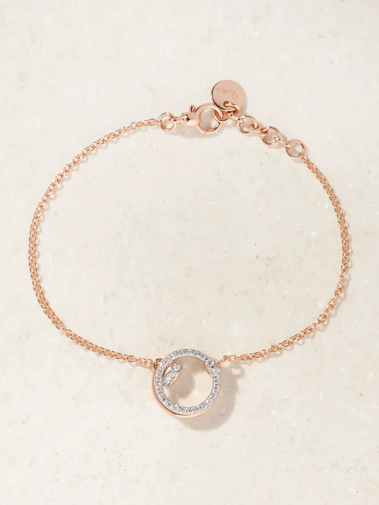 Together rhodium-plated 18-karat rose gold diamond bracelet
