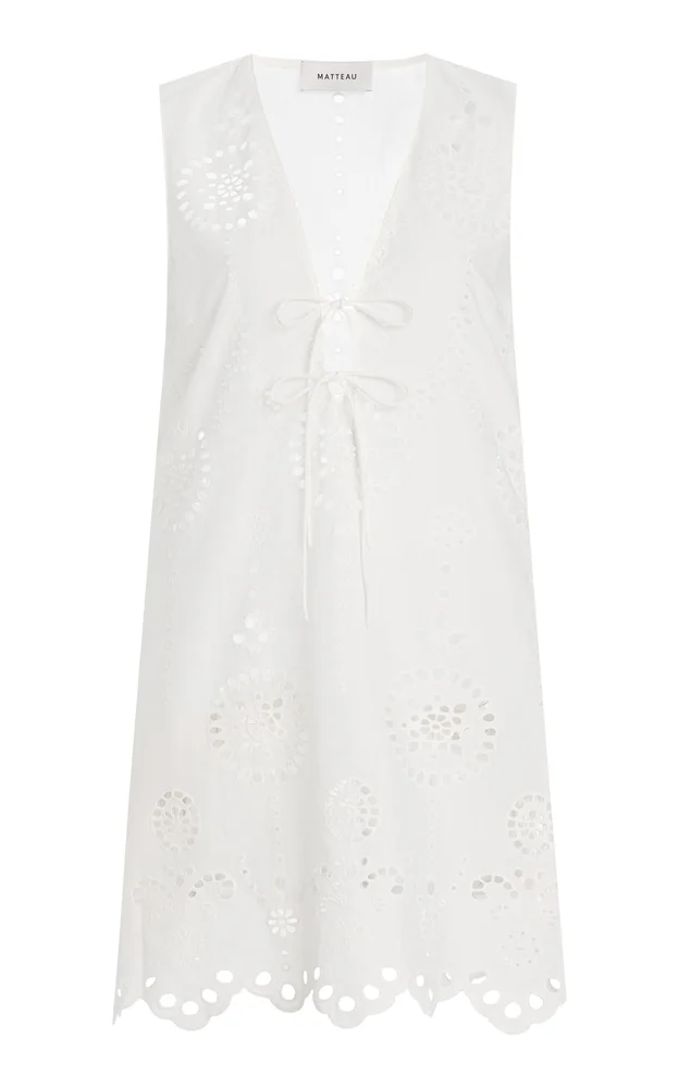 Cotton Broderie Anglaise Mini Dress