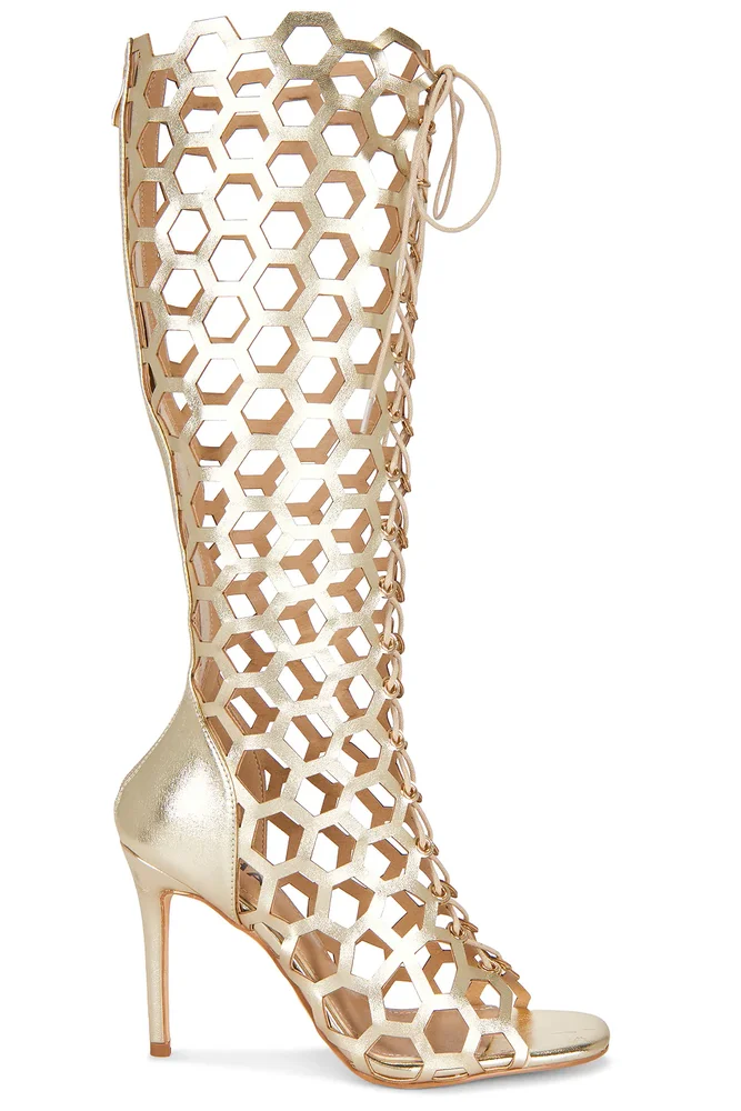 Honeycomb Lace Up Heel