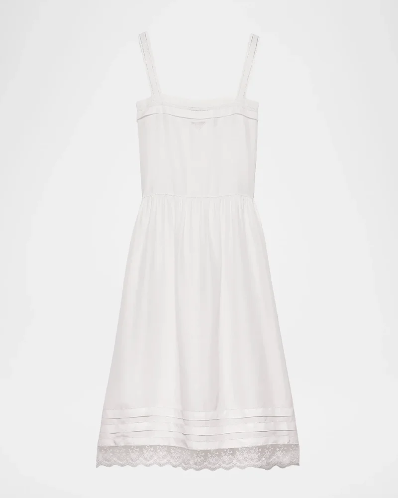 Embroidered Old Washed Silk-Blend Dress