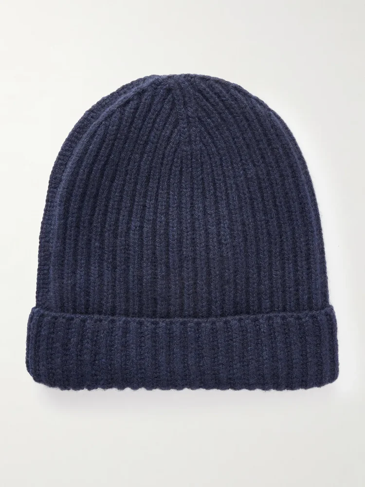 Ribbed Cashmere Beanie