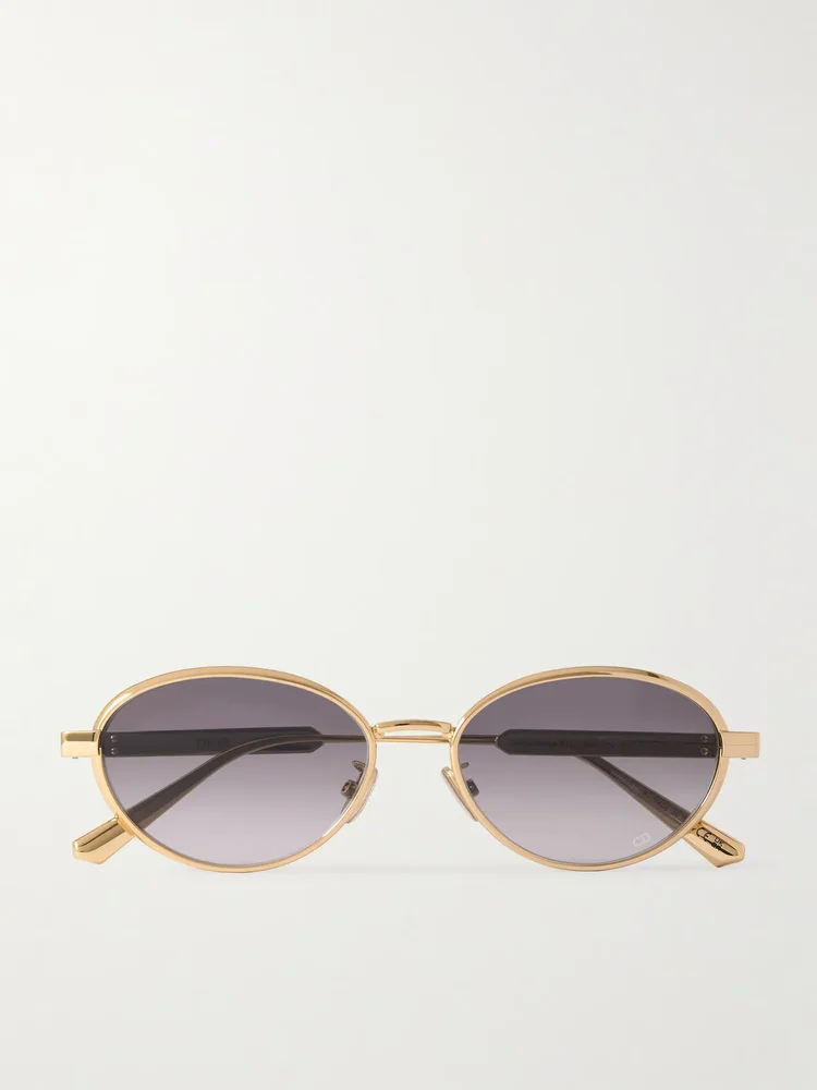 DiorCannage R1U oval-frame gold-tone sunglasses