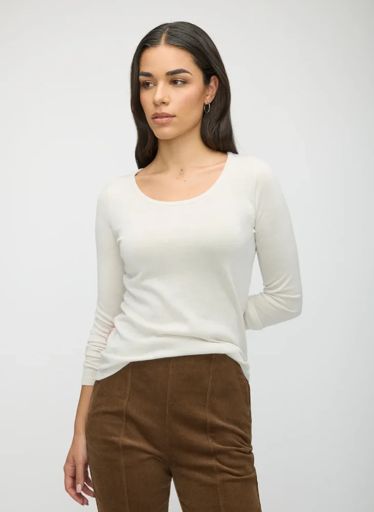Silk Cashmere Scoopneck Sweater