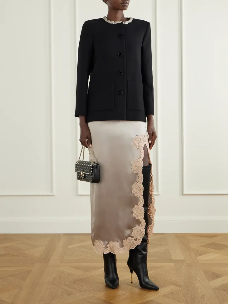 Deboot 105 paneled leather over-the-knee boots