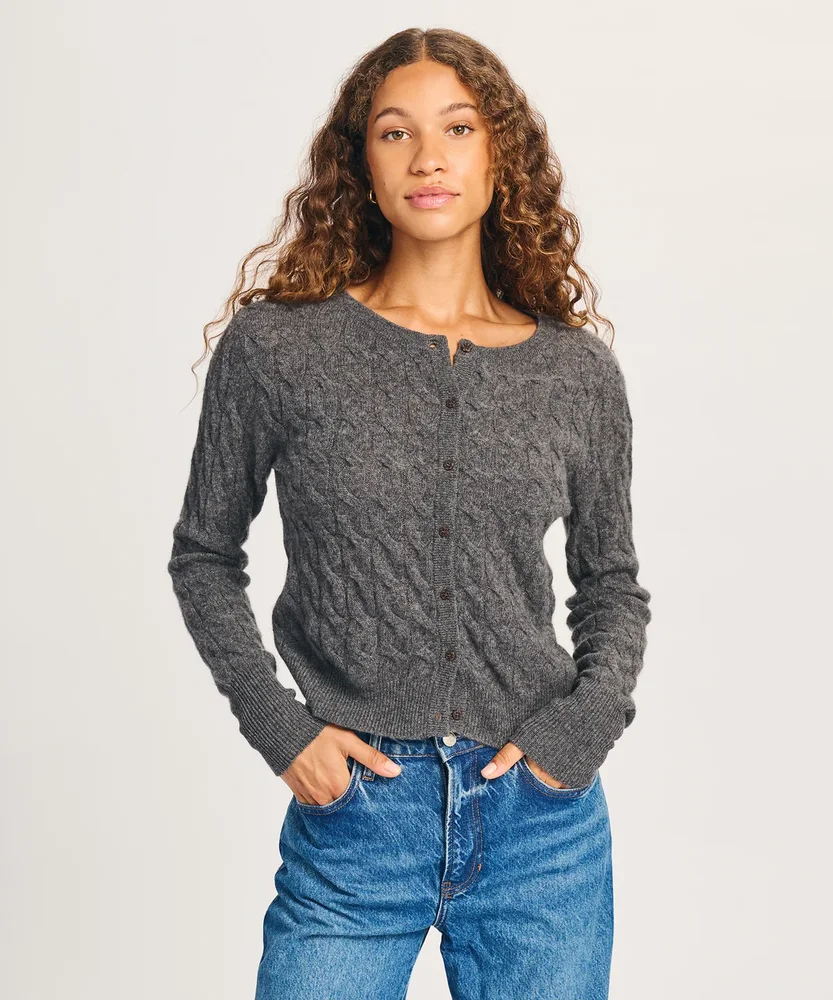 Lightweight Cashmere Cable Cardigan