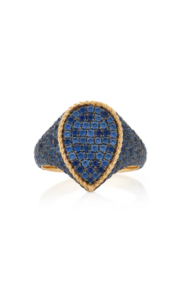 9K Yellow Gold Sapphire Signet Ring