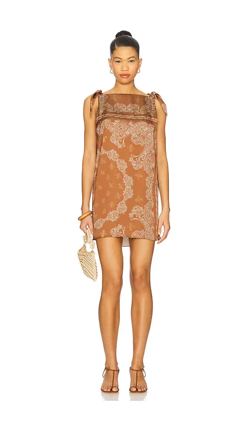 Knotted Shoulder Detail Mini Dress