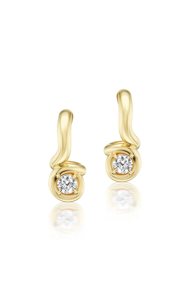 14K Yellow Gold Boa Earrings