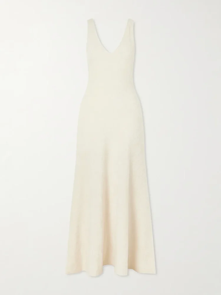 Lady Hall plush-effect cashmere and silk-blend maxi dress