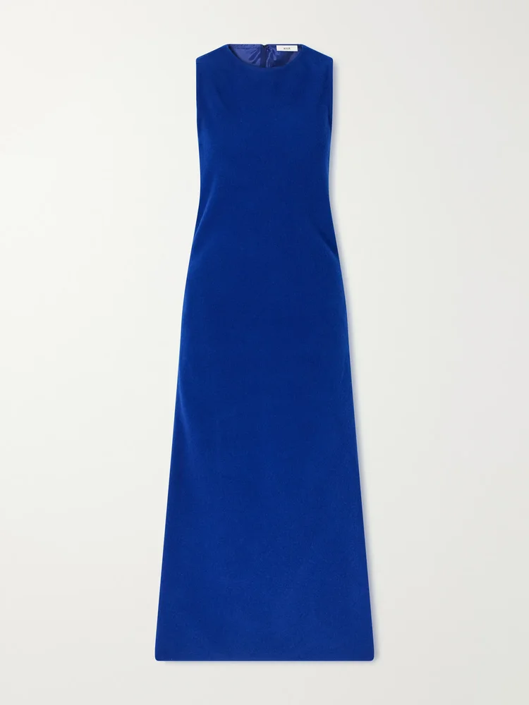 Wool-fleece midi dress