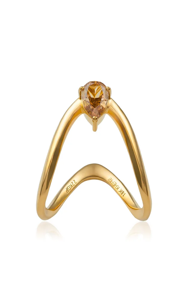 18K and 22K Yellow Gold Vanki Diamond Ring