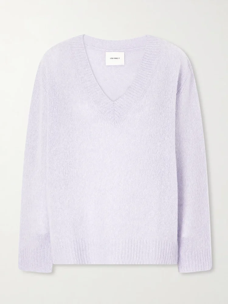 Leona cashmere and silk-blend sweater