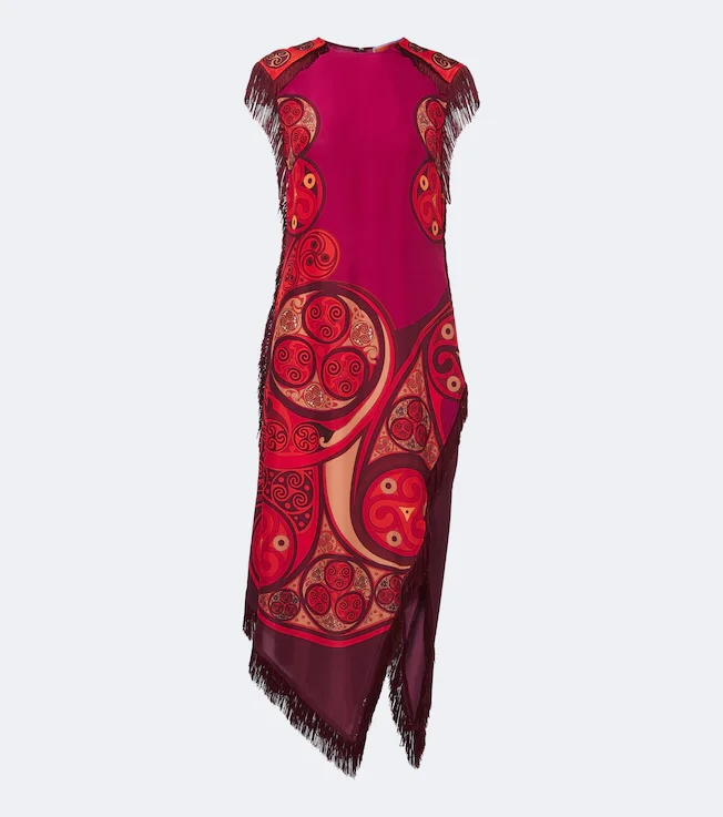 Alchemy fringed silk voile midi dress