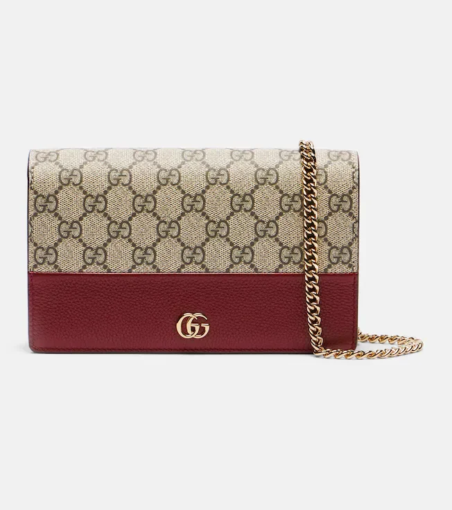 GG Marmont Petite leather wallet on chain