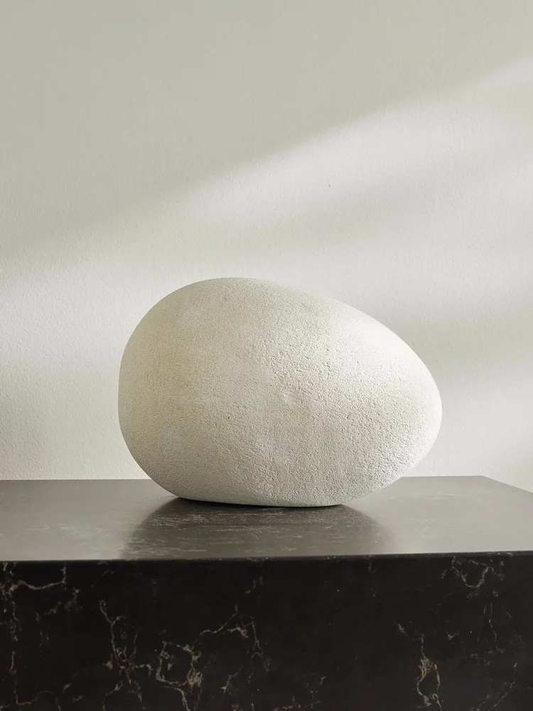 Egg limestone ornament