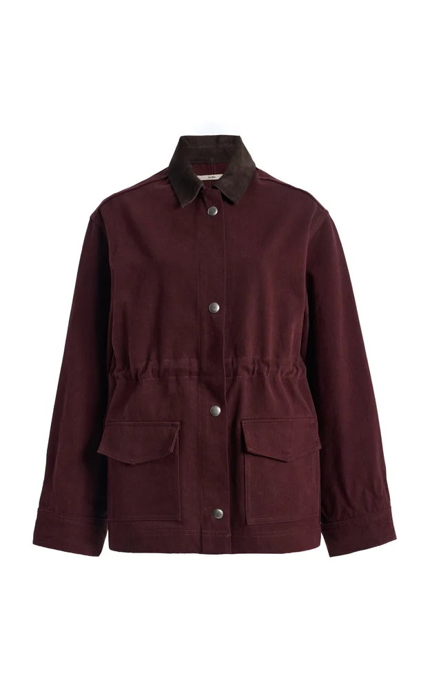 x Olympia of Greece Exclusive Cinched Denim Barn Jacket