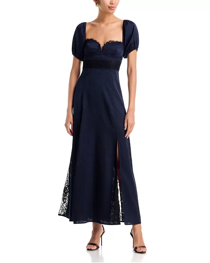 Polka Dot Lace Trim Dress - Exclusive