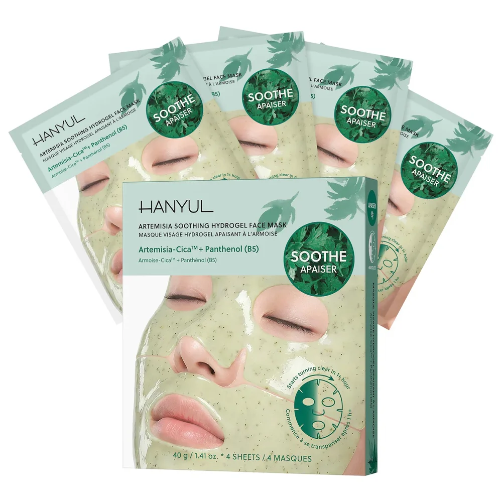 Korean Artemisia Soothing Hydrogel Sheet Mask Set with Centella Asiatica + Panthenol