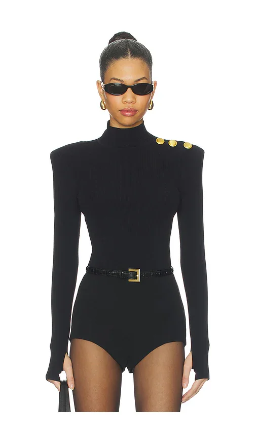 Jennis Mockneck Knit Bodysuit L'AGENCE