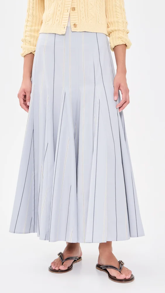 Poplin Midi A-Line Skirt
