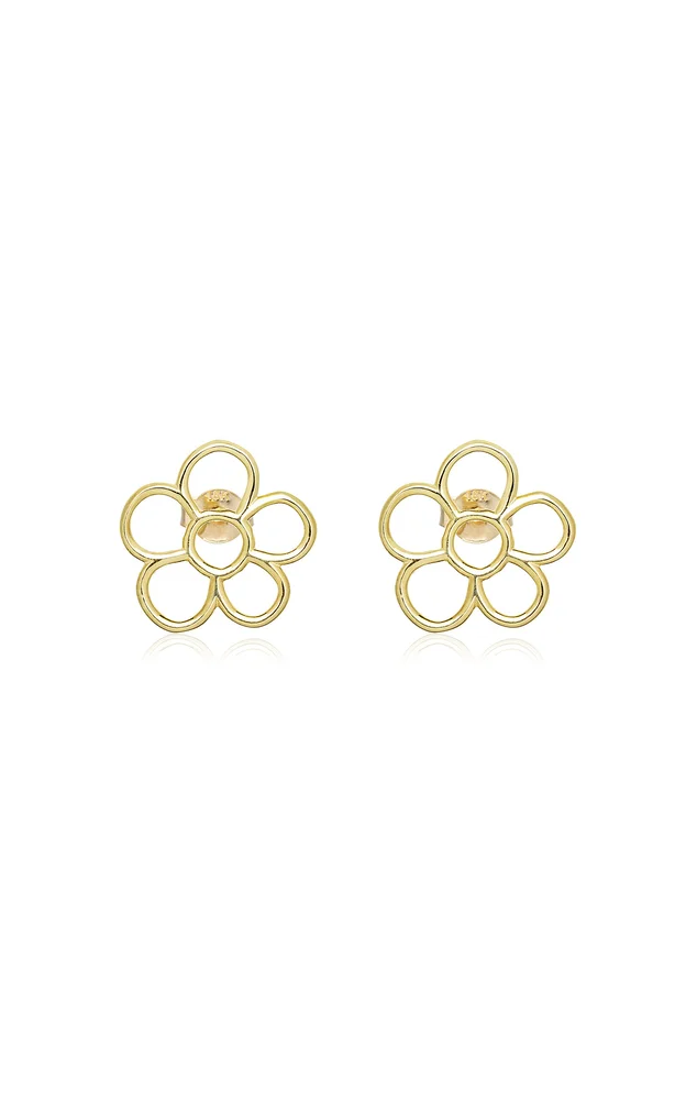 Florecita 9K Yellow Gold Earrings