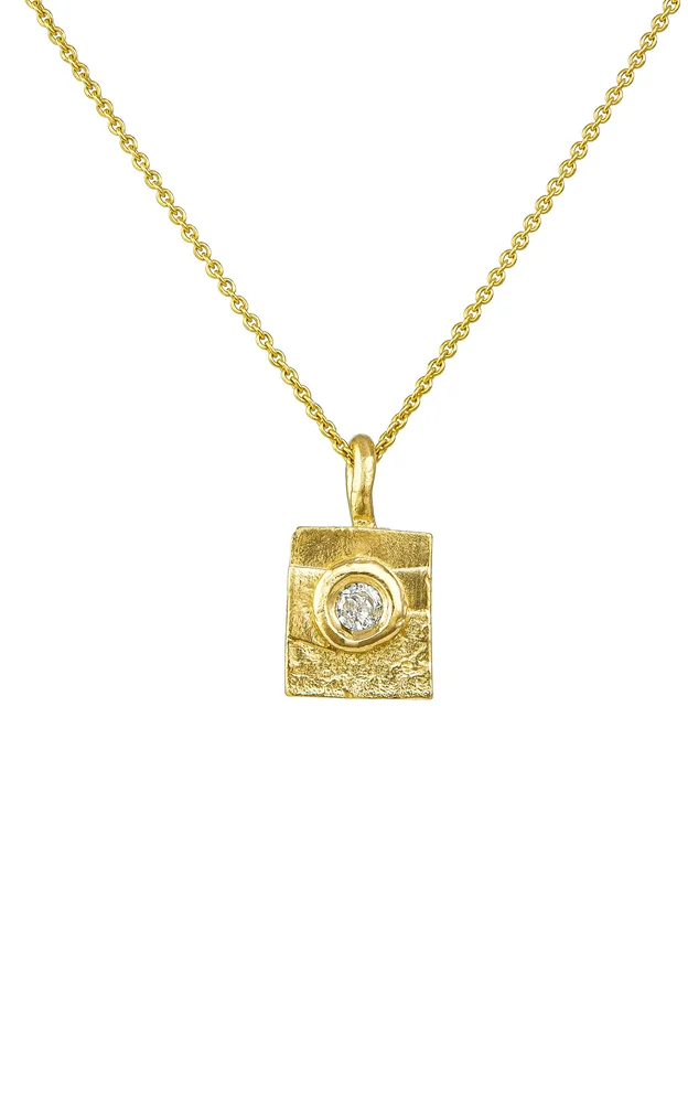 Crown 14K Yellow Gold Diamond Necklace