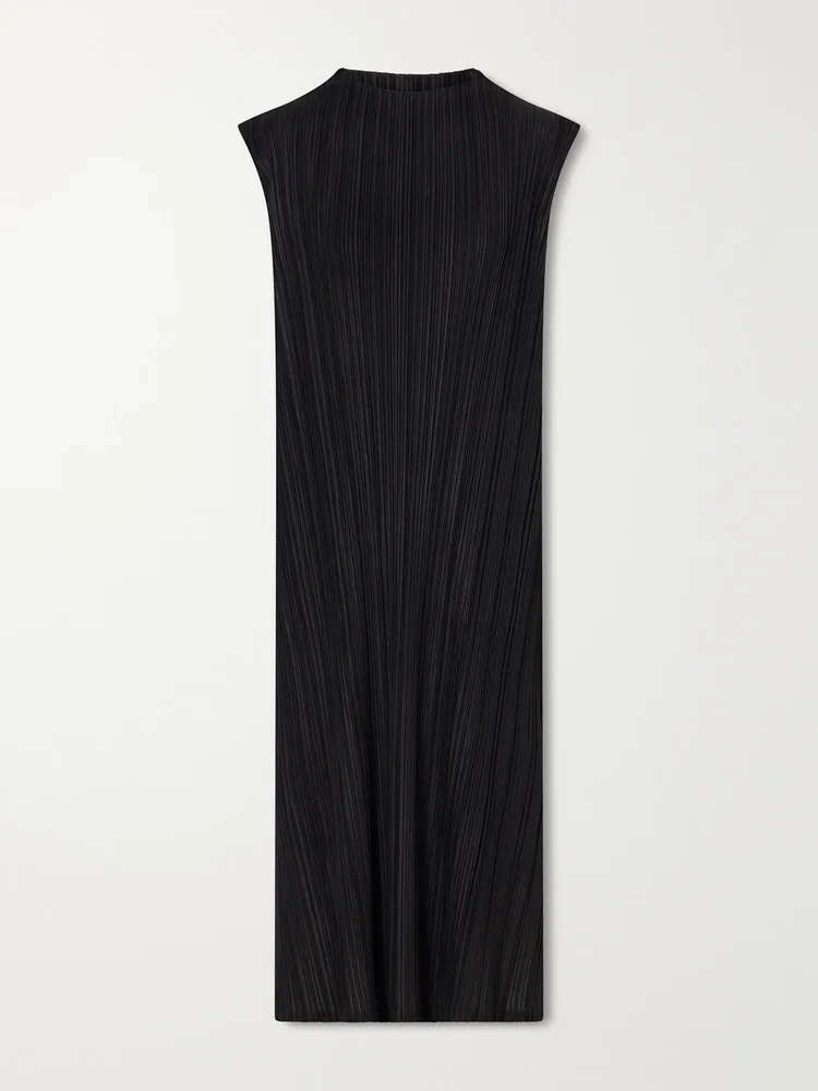 August Mellow Pleats plissé midi dress