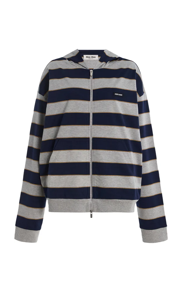 Striped Cotton Hoodie