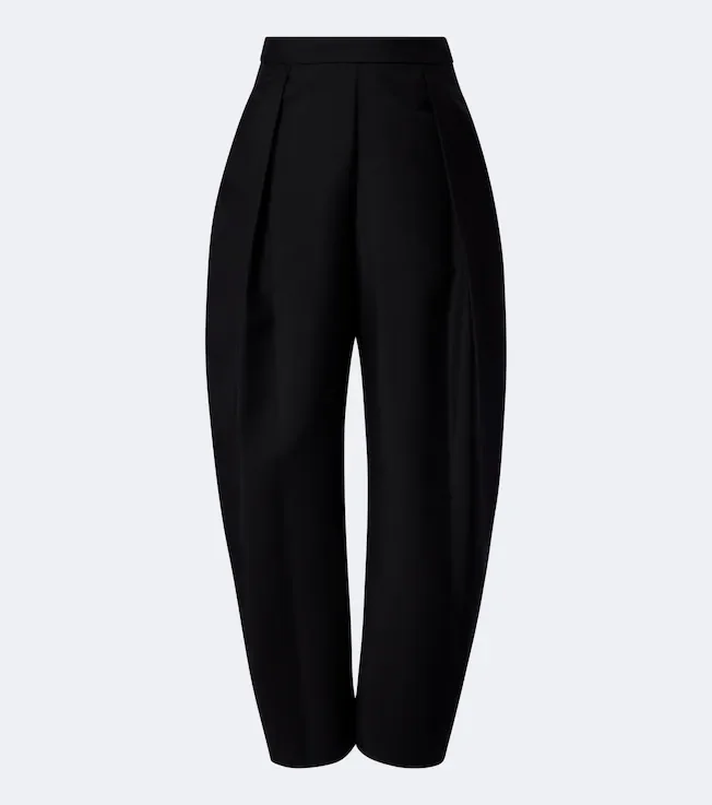 Wool and mohair barrel pants