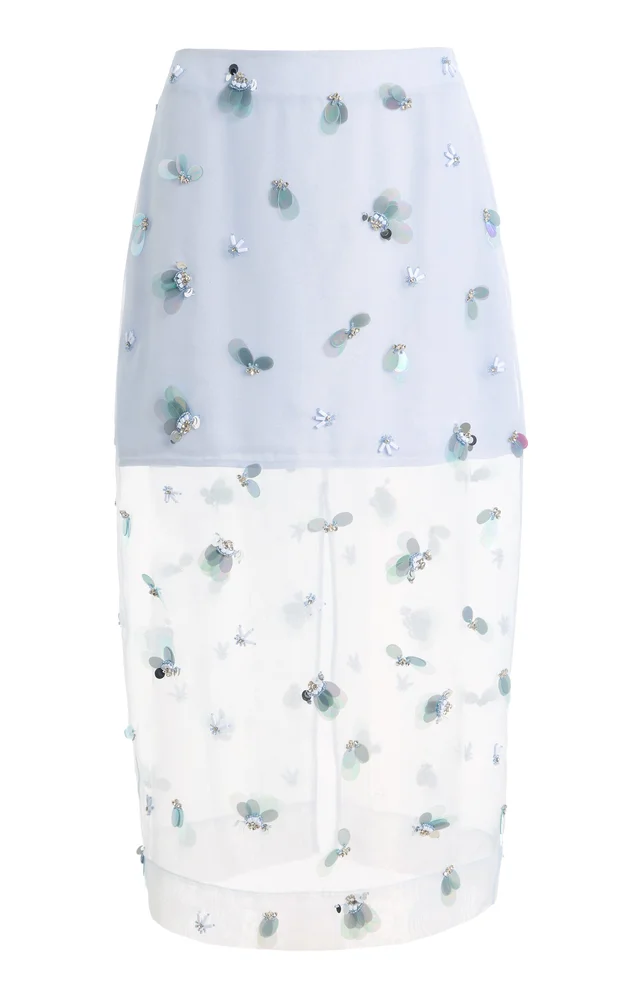 Delilah Embellished Chiffon Midi Skirt