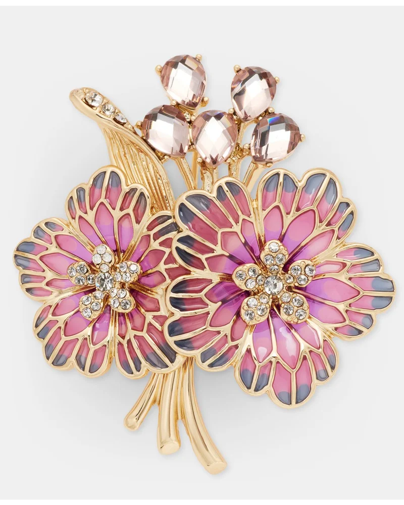 Crystal Flower Bouquet Pin