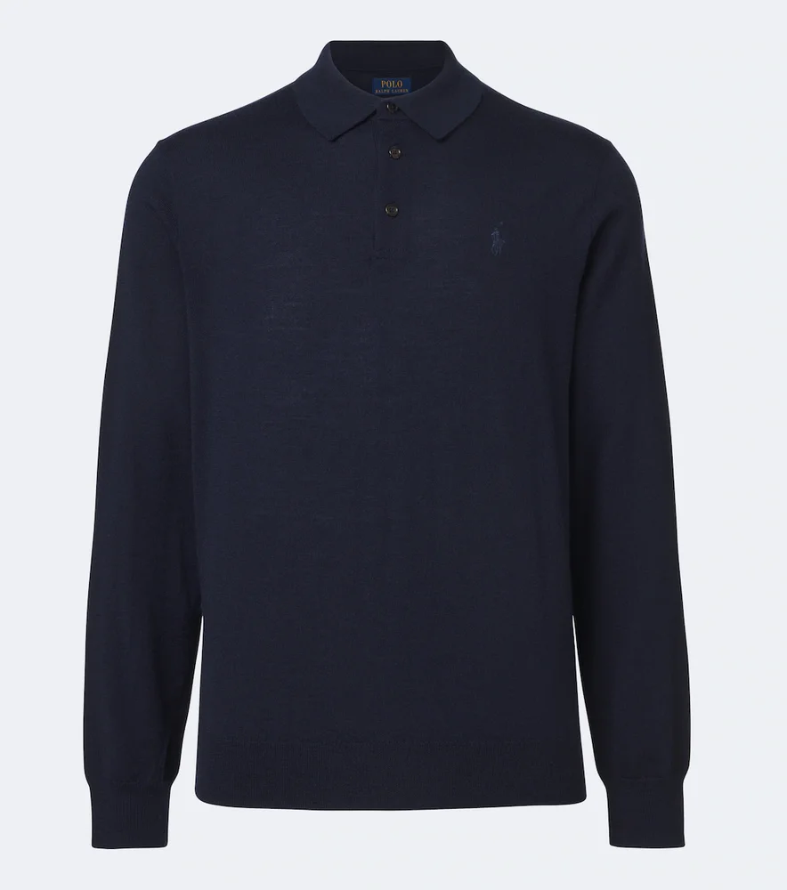 Wool polo sweater