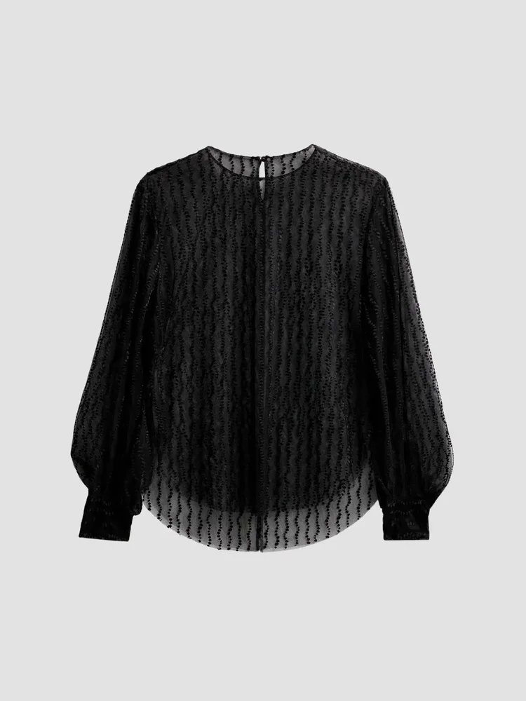 Striped Sheer Blouse