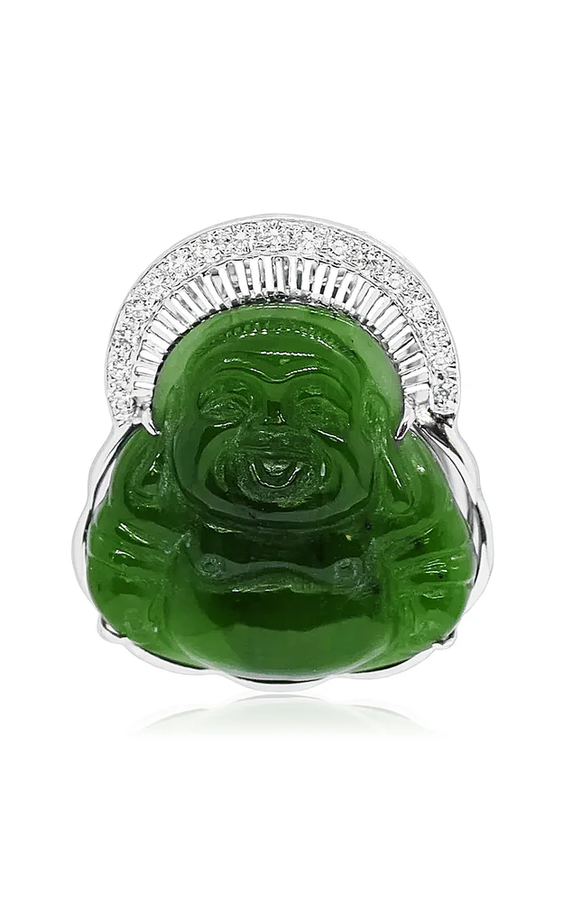 Buddha 18K White Gold Diamond Bag Charm