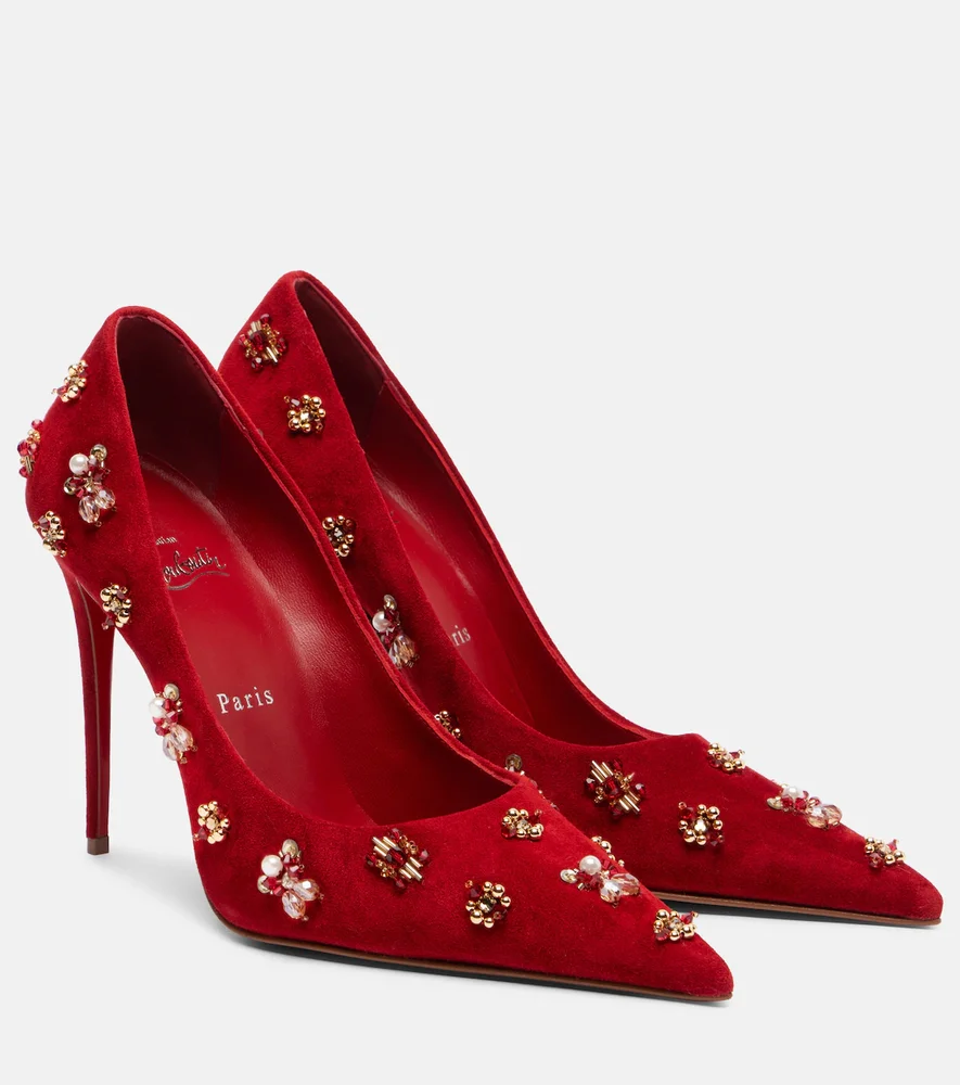 Mix Kate 100 embellished suede pumps