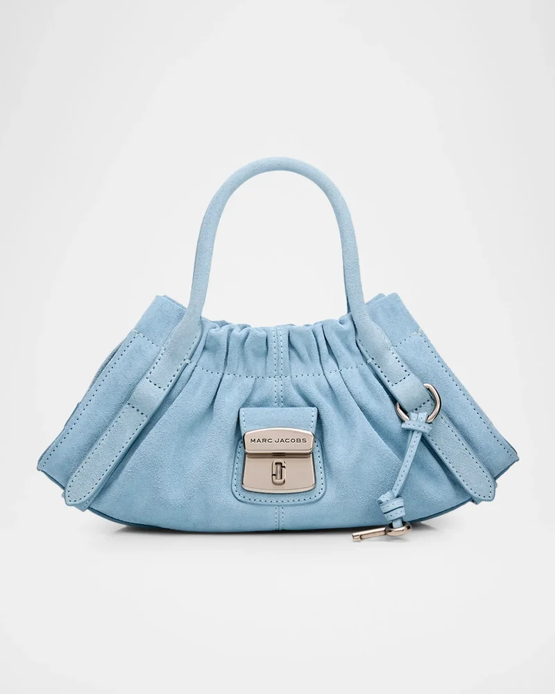 The Cristina Small Ruched Suede Satchel Shoulder Bag